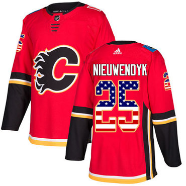 Adidas Flames #25 Joe Nieuwendyk Red Home Authentic USA Flag Stitched NHL Jersey Adidas Flames #25 Joe Nieuwendyk Red Home Authentic USA Flag Stitched NHL Jersey