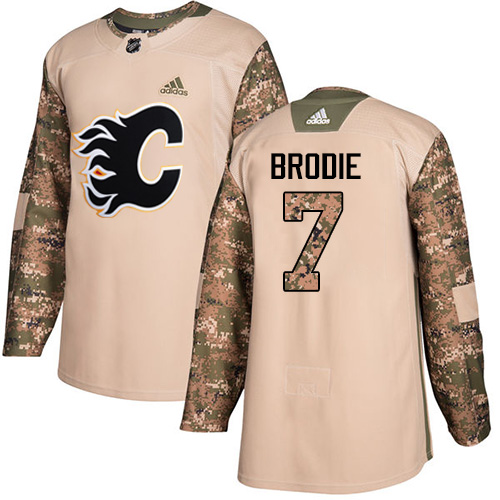 Adidas Flames #7 TJ Brodie Camo Authentic 2017 Veterans Day Stitched NHL Jersey Adidas Flames #7 TJ Brodie Camo Authentic 2017 Veterans Day Stitched NHL Jersey