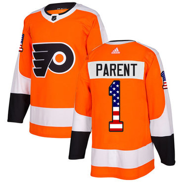 Adidas Flyers #1 Bernie Parent Orange Home Authentic USA Flag Stitched Youth NHL Jersey Adidas Flyers #1 Bernie Parent Orange Home Authentic USA Flag Stitched Youth NHL Jersey