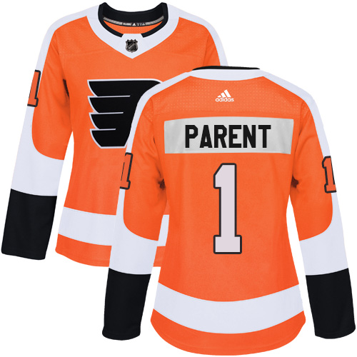 Adidas Flyers #1 Bernie Parent Orange Home Authentic Women's Stitched NHL Jersey Adidas Flyers #1 Bernie Parent Orange Home Authentic Women's Stitched NHL Jersey