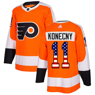 Adidas Flyers #11 Travis Konecny Orange Home Authentic USA Flag Stitched Youth NHL Jersey Adidas Flyers #11 Travis Konecny Orange Home Authentic USA Flag Stitched Youth NHL Jersey