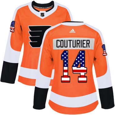 Adidas Flyers #14 Sean Couturier Orange Home Authentic USA Flag Women's Stitched NHL Jersey Adidas Flyers #14 Sean Couturier Orange Home Authentic USA Flag Women's Stitched NHL Jersey