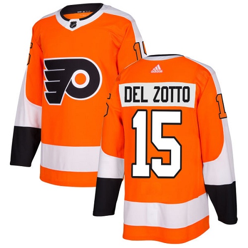 Adidas Flyers #15 Michael Del Zotto Orange Home Authentic Stitched NHL Jersey