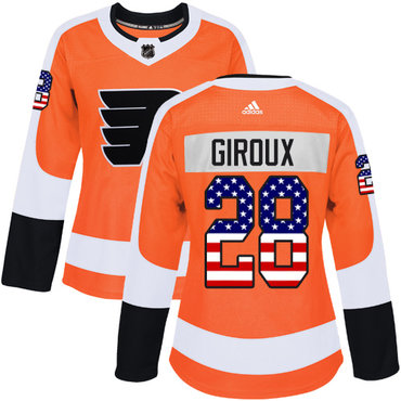 Adidas Flyers #28 Claude Giroux Orange Home Authentic USA Flag Women's Stitched NHL Jersey Adidas Flyers #28 Claude Giroux Orange Home Authentic USA Flag Women's Stitched NHL Jersey