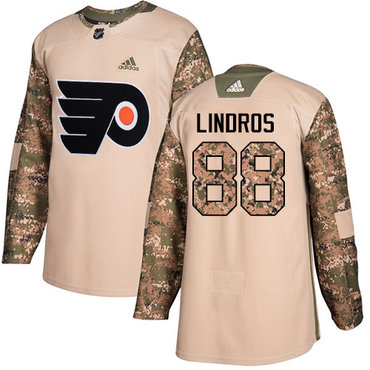 Adidas Flyers #88 Eric Lindros Camo Authentic 2017 Veterans Day Stitched Youth NHL Jersey