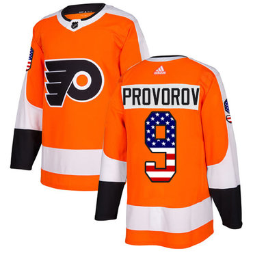 Adidas Flyers #9 Ivan Provorov Orange Home Authentic USA Flag Stitched Youth NHL Jersey Adidas Flyers #9 Ivan Provorov Orange Home Authentic USA Flag Stitched Youth NHL Jersey