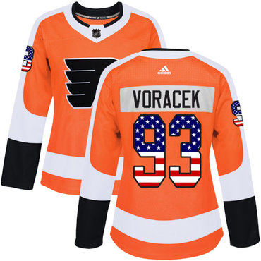 Adidas Flyers #93 Jakub Voracek Orange Home Authentic USA Flag Women's Stitched NHL Jersey Adidas Flyers #93 Jakub Voracek Orange Home Authentic USA Flag Women's Stitched NHL Jersey