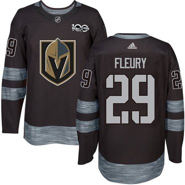 Adidas Golden Knights #29 Marc-Andre Fleury Black 1917-2017 100th Anniversary Stitched NHL Jersey