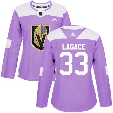 Adidas Golden Knights #33 Maxime Lagace Purple Authentic Fights Cancer Women's Stitched NHL Jersey