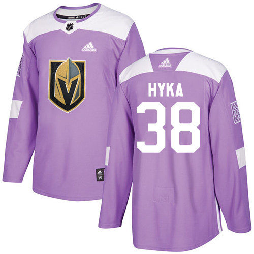 Adidas Golden Knights #38 Tomas Hyka Purple Authentic Fights Cancer Stitched Youth NHL Jersey
