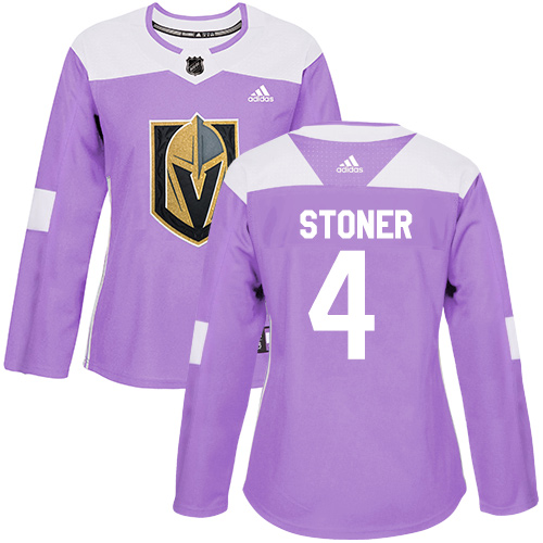 Adidas Golden Knights #4 Clayton Stoner Purple Authentic Fights Cancer Women's Stitched NHL Jersey