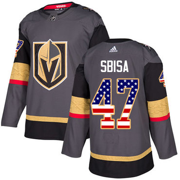 Adidas Golden Knights #47 Luca Sbisa Grey Home Authentic USA Flag Stitched Youth NHL Jersey Adidas Golden Knights #47 Luca Sbisa Grey Home Authentic USA Flag Stitched Youth NHL Jersey