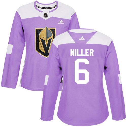 Adidas Golden Knights #6 Colin Miller Purple Authentic Fights Cancer Women's Stitched NHL Jersey