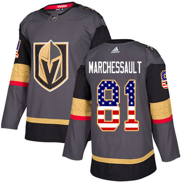 Adidas Golden Knights #81 Jonathan Marchessault Grey Home Authentic USA Flag Stitched Youth NHL Jersey