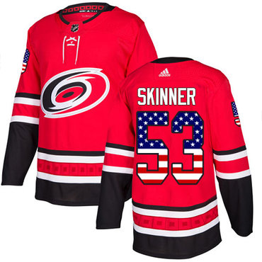 Adidas Hurricanes #53 Jeff Skinner Red Home Authentic USA Flag Stitched Youth NHL Jersey Adidas Hurricanes #53 Jeff Skinner Red Home Authentic USA Flag Stitched Youth NHL Jersey