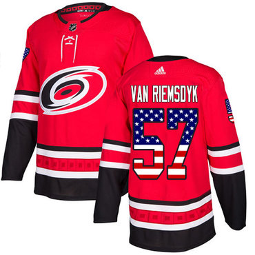 Adidas Hurricanes #57 Trevor Van Riemsdyk Red Home Authentic USA Flag Stitched Youth NHL Jersey Adidas Hurricanes #57 Trevor Van Riemsdyk Red Home Authentic USA Flag Stitched Youth NHL Jersey