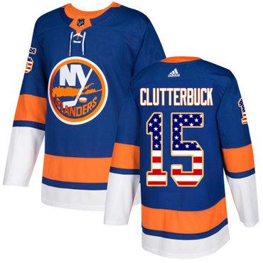 Adidas Islanders #15 Cal Clutterbuck Royal Blue Home Authentic USA Flag Stitched Youth NHL Jersey Adidas Islanders #15 Cal Clutterbuck Royal Blue Home Authentic USA Flag Stitched Youth NHL Jersey