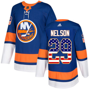 Adidas Islanders #29 Brock Nelson Royal Blue Home Authentic USA Flag Stitched NHL Jersey Adidas Islanders #29 Brock Nelson Royal Blue Home Authentic USA Flag Stitched NHL Jersey
