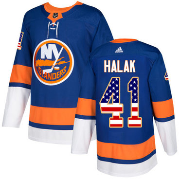 Adidas Islanders #41 Jaroslav Halak Royal Blue Home Authentic USA Flag Stitched NHL Jersey Adidas Islanders #41 Jaroslav Halak Royal Blue Home Authentic USA Flag Stitched NHL Jersey