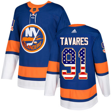 Adidas Islanders #91 John Tavares Royal Blue Home Authentic USA Flag Stitched NHL Jersey Adidas Islanders #91 John Tavares Royal Blue Home Authentic USA Flag Stitched NHL Jersey