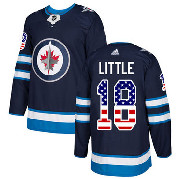 Adidas Jets #18 Bryan Little Navy Blue Home Authentic USA Flag Stitched NHL Jersey Adidas Jets #18 Bryan Little Navy Blue Home Authentic USA Flag Stitched NHL Jersey