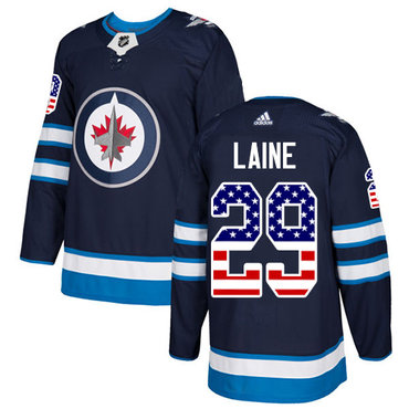 Adidas Jets #29 Patrik Laine Navy Blue Home Authentic USA Flag Stitched NHL Jersey Adidas Jets #29 Patrik Laine Navy Blue Home Authentic USA Flag Stitched NHL Jersey