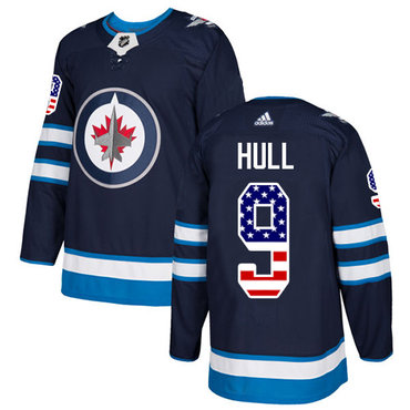 Adidas Jets #9 Bobby Hull Navy Blue Home Authentic USA Flag Stitched NHL Jersey Adidas Jets #9 Bobby Hull Navy Blue Home Authentic USA Flag Stitched NHL Jersey