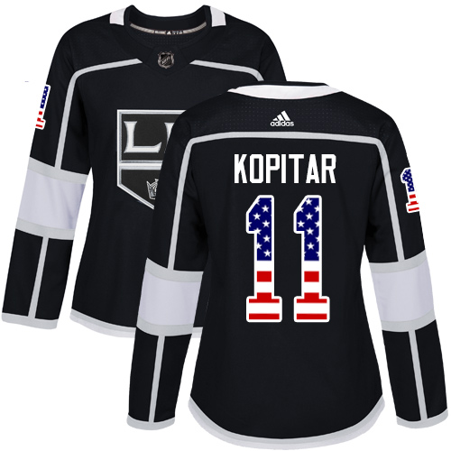 Adidas Kings #11 Anze Kopitar Black Home Authentic USA Flag Women's Stitched NHL Jersey Adidas Kings #11 Anze Kopitar Black Home Authentic USA Flag Women's Stitched NHL Jersey