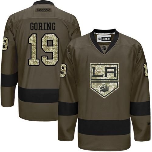 Adidas Kings #19 Butch Goring Green Salute to Service Stitched NHL Jersey