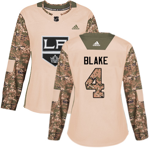 Adidas Kings #4 Rob Blake Camo Authentic 2017 Veterans Day Women's Stitched NHL Jersey Adidas Kings #4 Rob Blake Camo Authentic 2017 Veterans Day Women's Stitched NHL Jersey