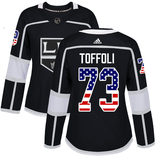 Adidas Kings #73 Tyler Toffoli Black Home Authentic USA Flag Women's Stitched NHL Jersey Adidas Kings #73 Tyler Toffoli Black Home Authentic USA Flag Women's Stitched NHL Jersey