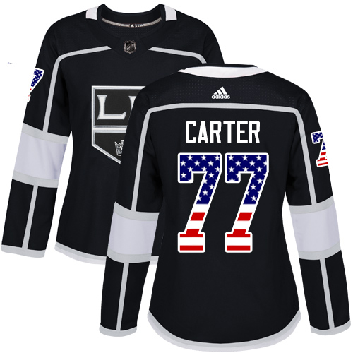 Adidas Kings #77 Jeff Carter Black Home Authentic USA Flag Women's Stitched NHL Jersey Adidas Kings #77 Jeff Carter Black Home Authentic USA Flag Women's Stitched NHL Jersey