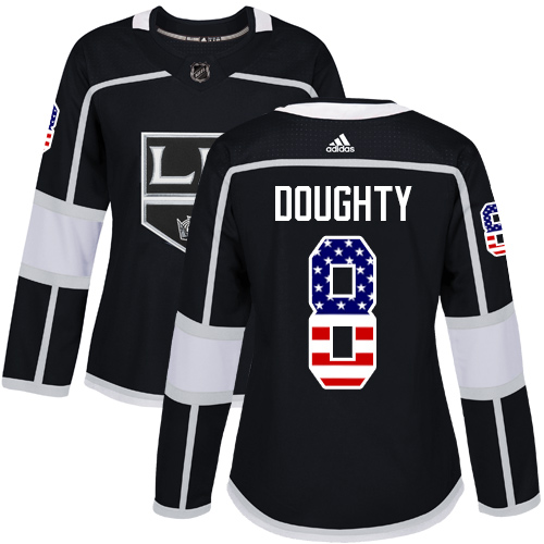 Adidas Kings #8 Drew Doughty Black Home Authentic USA Flag Women's Stitched NHL Jersey Adidas Kings #8 Drew Doughty Black Home Authentic USA Flag Women's Stitched NHL Jersey
