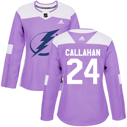 Adidas Lightning #24 Ryan Callahan Purple Authentic Fights Cancer Women's Stitched NHL Jersey