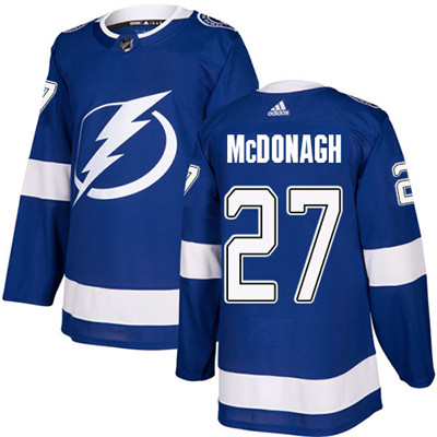 Adidas Lightning #27 Ryan McDonagh Blue Home Authentic Stitched Youth NHL Jersey