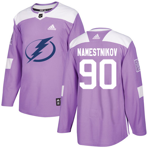 Adidas Lightning #90 Vladislav Namestnikov Purple Authentic Fights Cancer Stitched Youth NHL Jersey