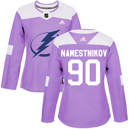 Adidas Lightning #90 Vladislav Namestnikov Purple Authentic Fights Cancer Women's Stitched NHL Jersey
