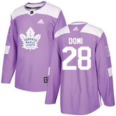 Adidas Maple Leafs #28 Tie Domi Purple Authentic Fights Cancer Stitched NHL Jersey