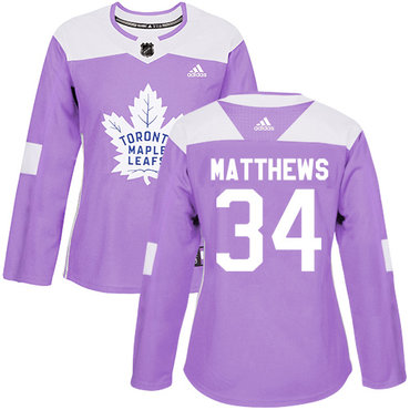 Adidas Maple Leafs #34 Auston Matthews Purple Authentic Fights Cancer Women's Stitched NHL Jersey Adidas Maple Leafs #34 Auston Matthews Purple Authentic Fights Cancer Women's Stitched NHL Jersey