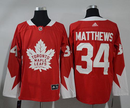 Adidas Maple Leafs #34 Auston Matthews Red Team Canada Authentic Stitched NHL Jersey