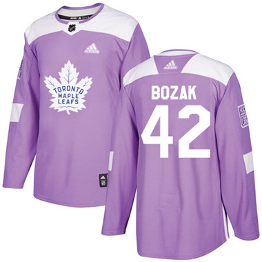 Adidas Maple Leafs #42 Tyler Bozak Purple Authentic Fights Cancer Stitched NHL Jersey