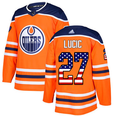 Adidas Oilers #27 Milan Lucic Orange Home Authentic USA Flag Stitched Youth NHL Jersey Adidas Oilers #27 Milan Lucic Orange Home Authentic USA Flag Stitched Youth NHL Jersey