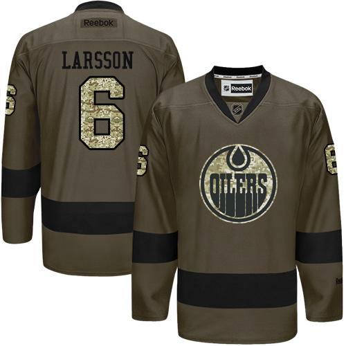 Adidas Oilers #6 Adam Larsson Green Salute to Service Stitched NHL Jersey