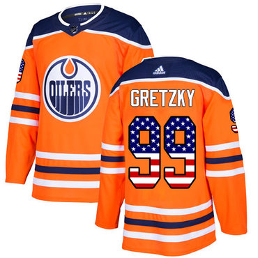 Adidas Oilers #99 Wayne Gretzky Orange Home Authentic USA Flag Stitched Youth NHL Jersey Adidas Oilers #99 Wayne Gretzky Orange Home Authentic USA Flag Stitched Youth NHL Jersey