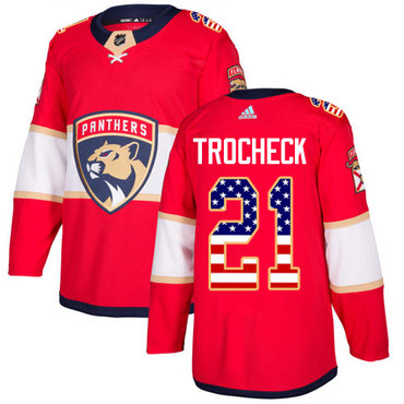 Adidas Panthers #21 Vincent Trocheck Red Home Authentic USA Flag Stitched NHL Jersey Adidas Panthers #21 Vincent Trocheck Red Home Authentic USA Flag Stitched NHL Jersey