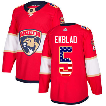 Adidas Panthers #5 Aaron Ekblad Red Home Authentic USA Flag Stitched NHL Jersey Adidas Panthers #5 Aaron Ekblad Red Home Authentic USA Flag Stitched NHL Jersey