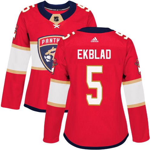 Adidas Panthers #5 Aaron Ekblad Red Home Authentic Women's Stitched NHL Jersey Adidas Panthers #5 Aaron Ekblad Red Home Authentic Women's Stitched NHL Jersey