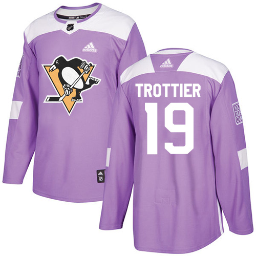 Adidas Penguins #19 Bryan Trottier Purple Authentic Fights Cancer Stitched NHL Jersey