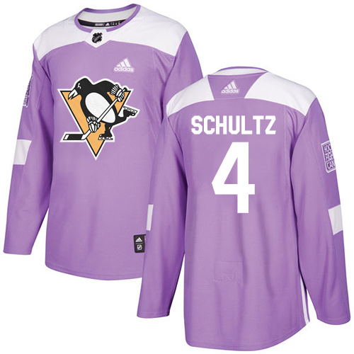 Adidas Penguins #4 Justin Schultz Purple Authentic Fights Cancer Stitched NHL Jersey
