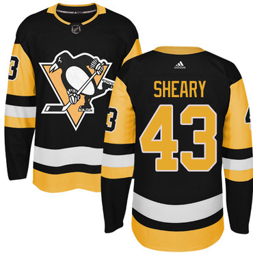 Adidas Penguins #43 Conor Sheary Black Alternate Authentic Stitched NHL Jersey